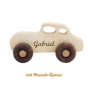 Wooden Story Holzauto “Retro” mit Wunsch-Gravur Holzspielzeug