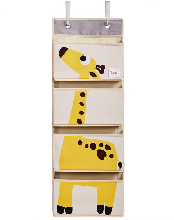 3 sprouts Wandaufbewahrung GIRAFFE mit 4 Taschen in beige/gelb