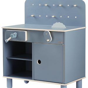 FLEXA Kinder-Werkbank DARK BLUE mit Sägerad aus Holz Kinderspielzeug