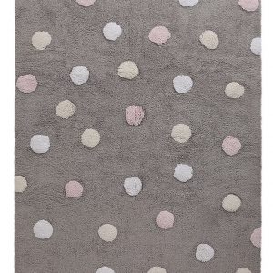 Lorena Canals Teppich TRIKOLORE POLKA DOTS (120×160) in grau/rosa Teppiche