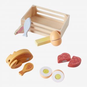 Kiste mit Lebensmitteln aus Holz von vertbaudet Holzspielzeug