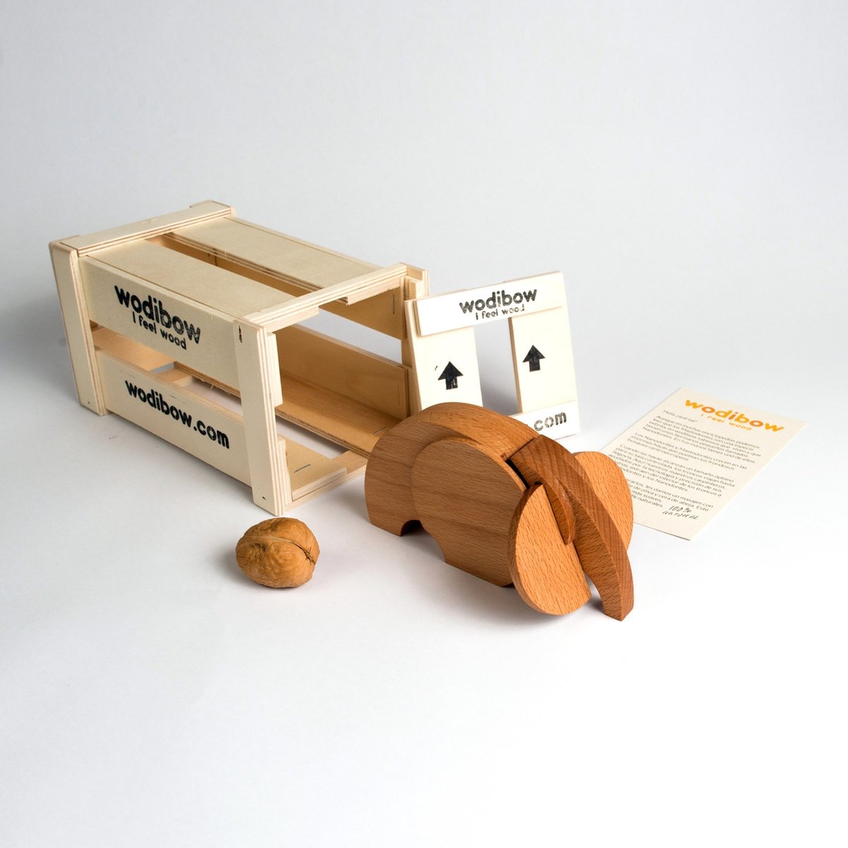 Wodibow Buchenholz-Elefant “Olaf” Spielzeug-Set 22-teilig groß (30 cm), magnetisch (ab 3 Jahren) Holzspielzeug