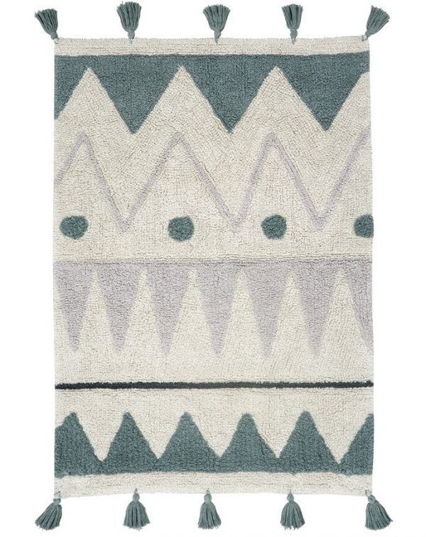 Lorena Canals Teppich MINIONES – AZTECA (70×100) in beige/grün Teppiche