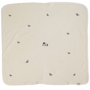 Minna’s Room Babydecke BIENEN (72×72) personalisierbar in creme Decken