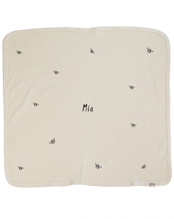 Minna’s Room Babydecke BIENEN (72×72) personalisierbar in creme Decken