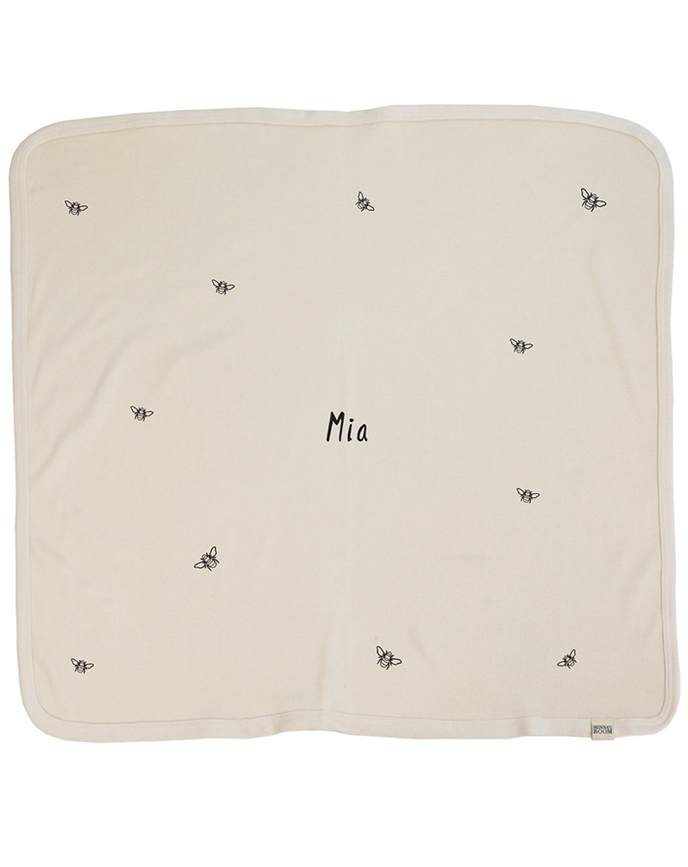 Minna’s Room Babydecke HEIßLUFTBALLON (72×72) personalisierbar in creme Decken