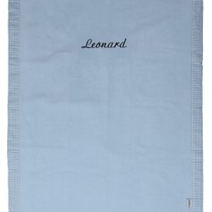 Lakaro Babydecke mit Vichy-Karo Rand (personalisierbar) 75×100 cm in hellblau Decken