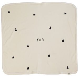 Minna’s Room Babydecke APFEL & BIRNEN (72×72) personalisierbar in creme Decken